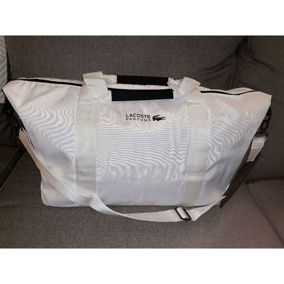 Lacoste Bags New Lacoste White Duffle Weekender Gym Bag Poshmark